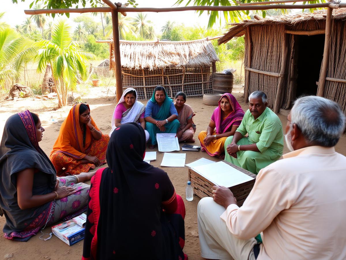 Community meeting in rural India